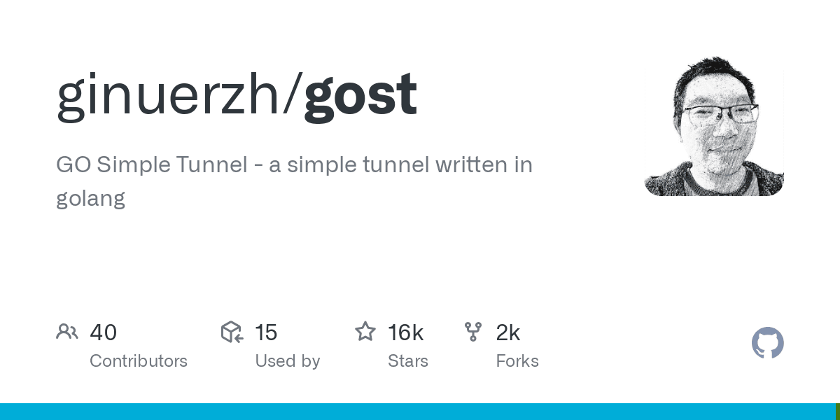 GitHub - ginuerzh/gost: GO Simple Tunnel - a simple tunnel written in golang