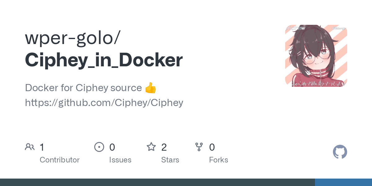 GitHub - wper-golo/Ciphey_in_Docker: Docker for Ciphey source 👍 https://github.com/Ciphey/Ciphey